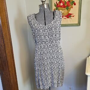 Kavu White And Black Pattern Sleeveless Dress